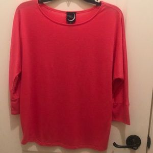 NWOT Hot pink top with dolman sleeve Size XL